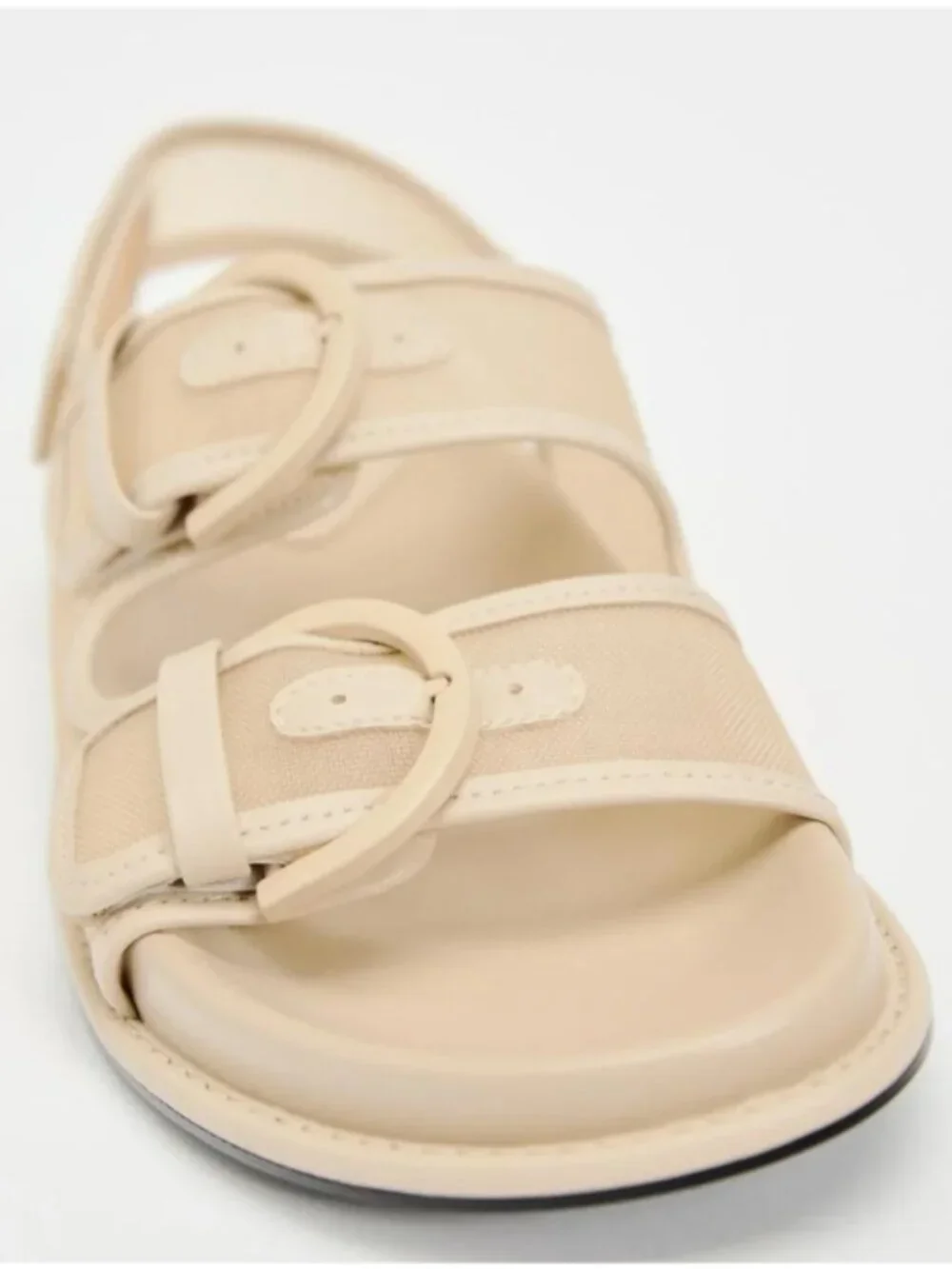 Zara Buckled Flat Mesh Sandals - Picture 8 of 14